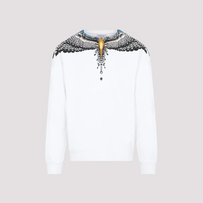 Marcelo Burlon County Of Milan Wings Printed Crewneck Sweater In White