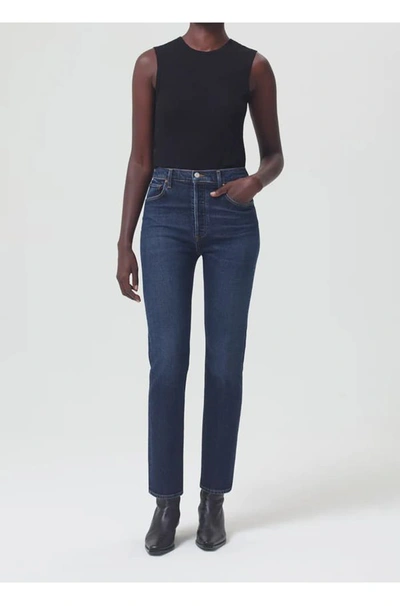 Agolde Riley High Rise Slim Jeans In Divided