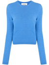 Nanushka 'tama' Sweater In Compact Boucle Knit In Blue