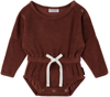 Daily Brat Baby Burgundy Joe Romper In Clay