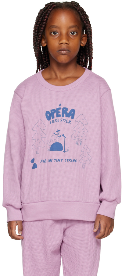 Tinycottons Kids Purple 'opéra Forestier' Sweatshirt In Violet/ultramarine K