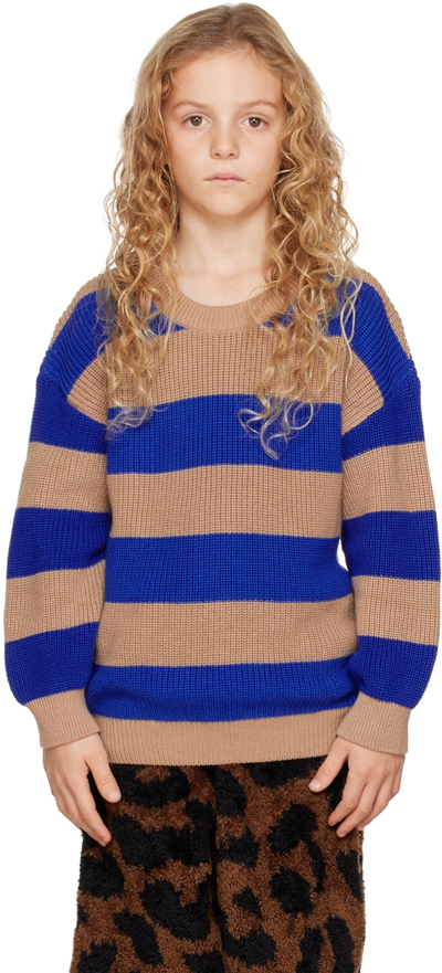 Daily Brat Kids Blue & Brown Charlie Jumper In Sparrow Blue