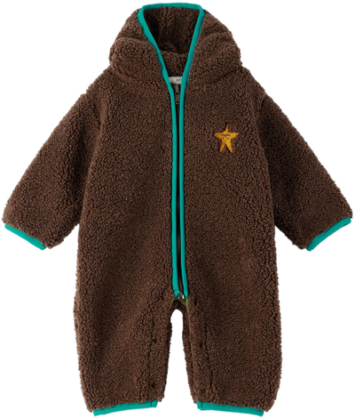 The Campamento Babies' Coverall In Teddy Fleece Brown