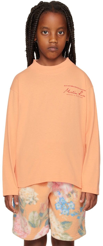 Martine Rose Ssense Exclusive Kids Orange Long Sleeve T-shirt In Coral