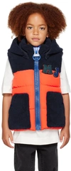 Marc Jacobs Teddy-paneled Puffer Vest In 407 Bright Orange