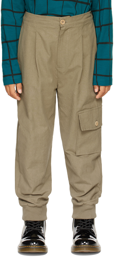 Beau Loves Kids Khaki Cargo Pants In Timber