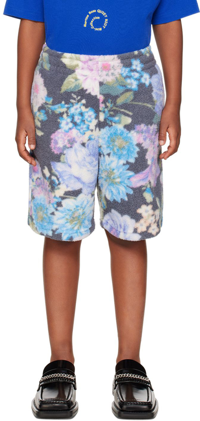 Martine Rose Ssense Exclusive Kids Grey Shorts In Blk/prp/blu