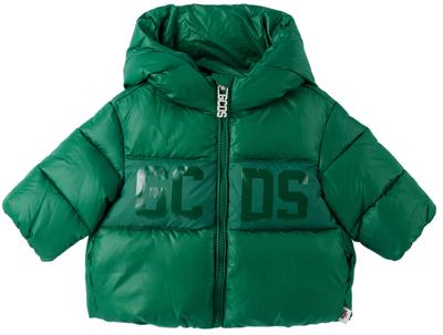 Gcds Kids' Baby Green Padded Jacket In Forest Green