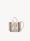 Chloé Mini Woody Logo Strap Canvas Tote In Multicolor