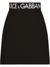Dolce & Gabbana Black Mini Skirt With Logo At The Waist In Nero