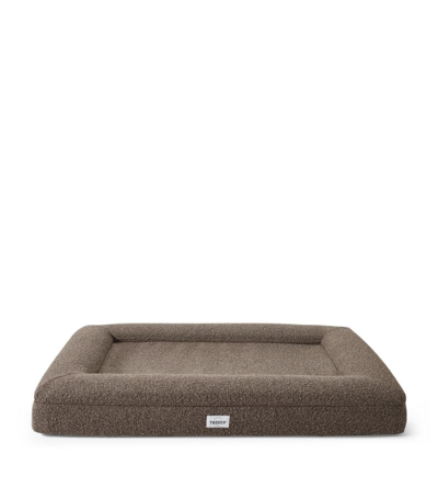 Teddy London Large Bouclé Dog Bed In Brown