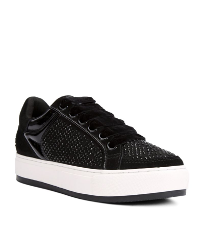 Kurt Geiger Embellished Leather Southbank Trainers In Black