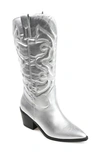 Journee Collection Women's Chantry Mid Shaft Western Boots In Silver
