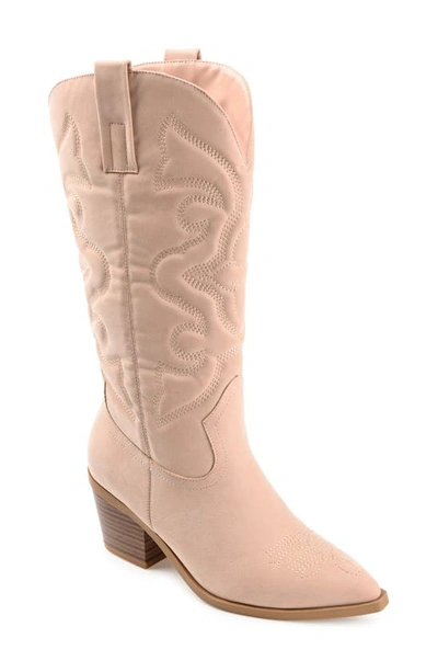 Journee Collection Womens Chantry Stacked Heel Dress Boots In Pink