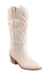 Journee Collection Women's Chantry Mid Shaft Western Boots In Beige