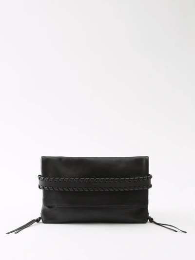 Chloé Mony Whipstitched Leather Clutch Bag In Black