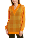 Burberry Check Mesh Sweater In Yellow