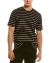 SAINT LAURENT Saint Laurent Striped Monogram T-Shirt