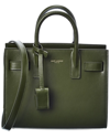 Saint Laurent Sac De Jour Nano Shiny Leather Satchel Bag In Green