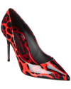 Dolce & Gabbana Printed Patent Leather Pumps In Red