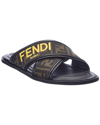 Fendi Cross-strap Ff Logo Sandals In Brown