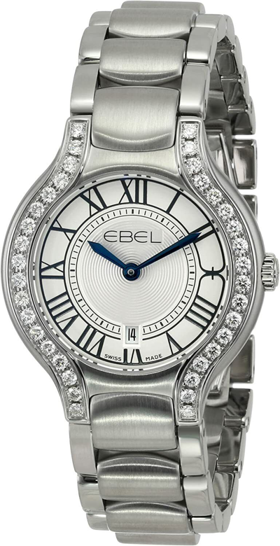 Pre-owned Ebel Womens Beluga Diamond Stainless Steel Roman Swiss Watch 1216069