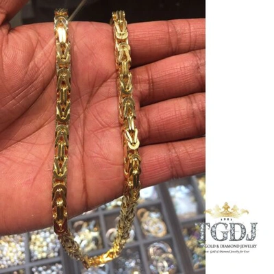 Pre-owned Tgdj 150 Gram 14k Yellow Solid Gold Men's Women's Byzantine Chain Necklace 28" 5.5 Mm