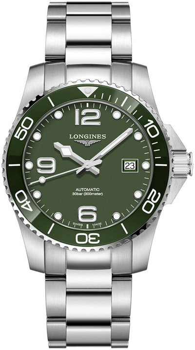 Pre-owned Longines Hydroconquest Automatic Green Dial Men's Watch L37814066