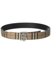 Burberry Beige Tb Vintage Check Reversible Canvas Belt In Black