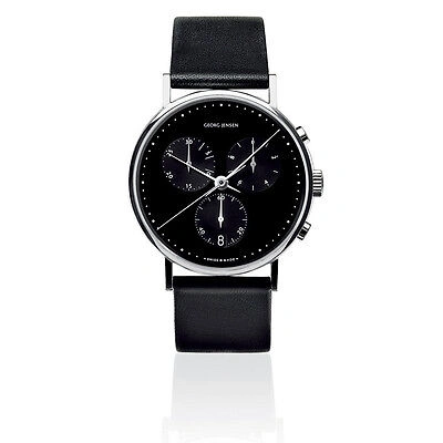Pre-owned Georg Jensen Men's Chronograph 317 With Black Dial