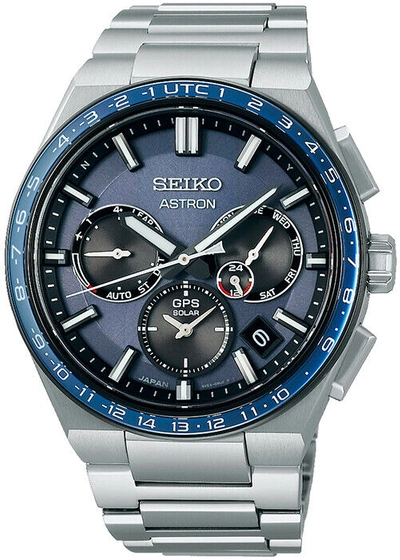 Pre-owned Seiko Astron Nexter Sbxc109 Men's Watch Solar Gps Blue Gray 2022