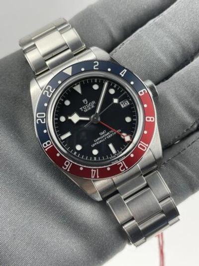 Pre-owned Tudor 2023  Black Bay Pepsi Gmt Chronometer 41mm Men's Watch M79830rb