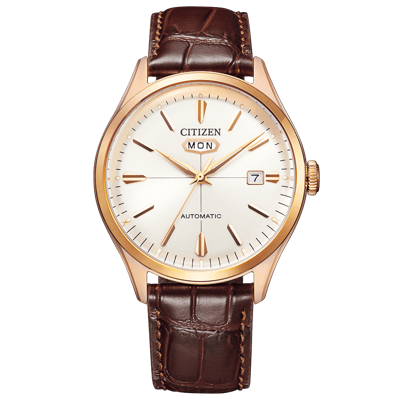 Pre-owned Citizen Record Label C7 Crystal Seven Rose Gold Automatic Watch Nh8393-05a