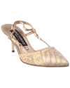 Dolce & Gabbana Satin & Lace Slingback Pump In Beige