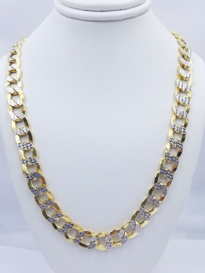 Pre-owned My Elite Jeweler 12mm Real Gold Mens Necklace Cuban Link 26" Diamond Cut 10k Yellow Gold Chain