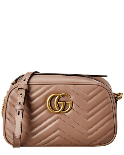 Gucci Gg Marmont Small Matelasse Leather Shoulder Bag In Beige