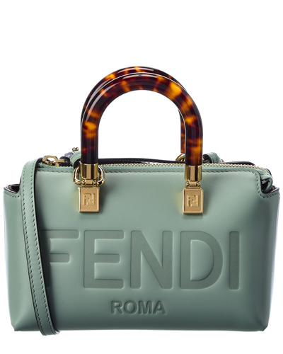 Fendi By The Way Mini Leather Shoulder Bag In Green