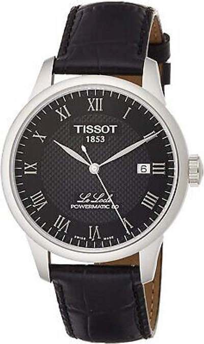 Pre-owned Tissot Mens Le Locle Stainless Steel Dress Watch Black T0064071605300