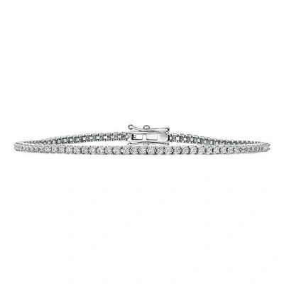 Pre-owned Morris 1.00 Carat Natural Diamond Tennis Bracelet Si 14k White Gold 7'' 92 Stones