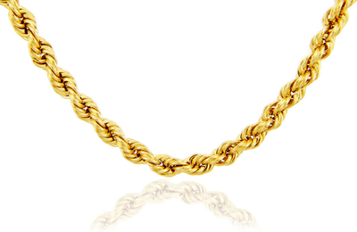 Pre-owned Ndg 10k Real Yellow Gold 4mm Diamond Cut Rope Chain Necklace Lobster Clasp 20"- 32"