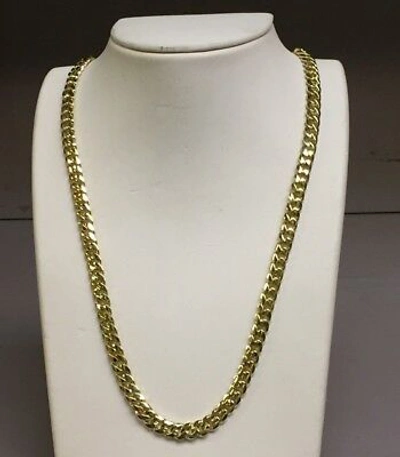 Pre-owned R C I 14k Yellow Gold Solid Mens Miami Cuban Curb Link 18" 6.7mm 59gms Chain/necklace In No Stone