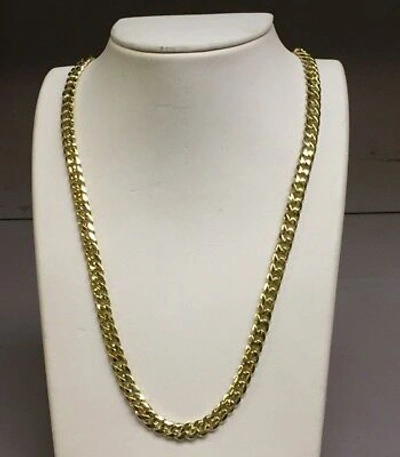 Pre-owned R C I 14k Yellow Gold Solid Mens Miami Cuban Curb Link 18" 6.7mm 59gr Chain/necklace In No Stone