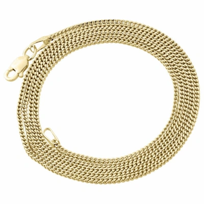 Pre-owned Jfl Diamonds & Timepieces 10k Real Yellow Gold 1.5mm Hollow Franco Box Link Chain Necklace 22 - 30 Inches