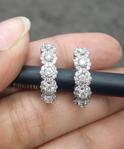 Pre-owned Zfj Steal Deal 1.10 Carat Natural Round Diamonds Hoops Huggies Earrings In 14k Gold In White