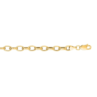 Pre-owned R C I 14kt Yellow Gold Lite Oval Rolo Link Bracelet 7 Inch 2.5 Grams 4.6 Mm In No Stone