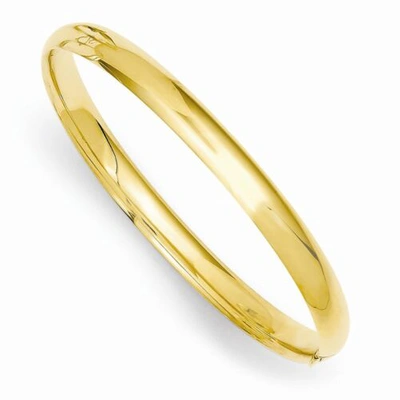 Pre-owned Pricerock 14k Yellow Gold Polished 3/16 Hinged Baby Bangle Children's Bracelet 6"
