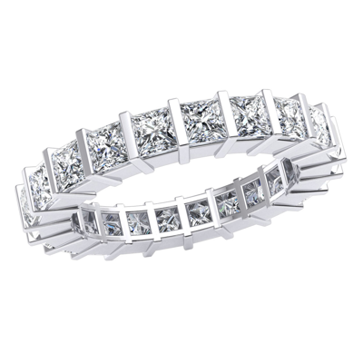 Pre-owned Jewelwesell 14k Gold 3.00ct Womens Princess Cut Diamond Bar Set Eternity Band Ring Gh I1