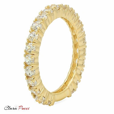 Pre-owned Pucci 1.20 Ct Pave Set Wedding Engagement Band Ring Solid Real 14kt Yellow Gold Usa In D