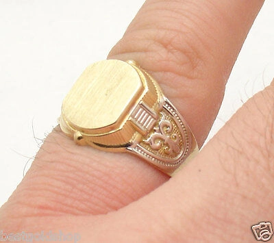 Pre-owned Bestgoldshop Size 7 Men's Engravable Pinky Signet Ring Real Solid 10k Yellow White Gold