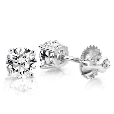 Pre-owned Limor 0.51 Ct Enhanced Diamond Si/gh 14k White Gold Solitaire Mens Single Stud Earring In G/h